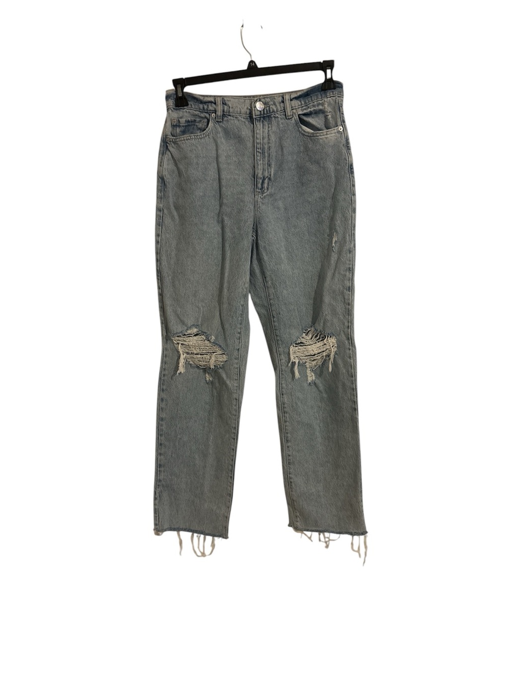 Garage High-Rise Distressed Straight Jeans